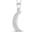 Radiant Celestial Diamond Pendant | 10kt Yellow Gold Womens Round Diamond Crescent Moon Pendant 1/8 Cttw - Splendid Jewellery