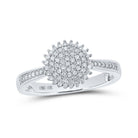 Radiant Circle of Diamonds: 10kt White Gold Womens Round Diamond Cluster Ring 1/4 Cttw - Splendid Jewellery