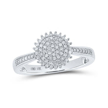 Load image into Gallery viewer, Radiant Circle of Diamonds: 10kt White Gold Womens Round Diamond Cluster Ring 1/4 Cttw - Splendid Jewellery