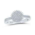 Radiant Circle of Diamonds: 10kt White Gold Womens Round Diamond Cluster Ring 1/4 Cttw - Splendid Jewellery