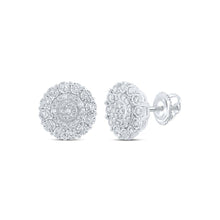 Load image into Gallery viewer, Radiant Circle of Diamonds: 10kt White Gold Womens Round Diamond Earrings 1/3 Cttw - Splendid Jewellery