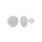 Radiant Circle of Diamonds: 10kt White Gold Womens Round Diamond Earrings 1/3 Cttw - Splendid Jewellery