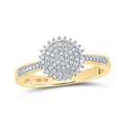 Radiant Circle of Diamonds: 10kt Yellow Gold Womens Round Diamond Cluster Ring 1/4 Cttw - Splendid Jewellery