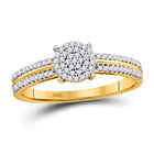Radiant Circle of Diamonds: 10kt Yellow Gold Womens Round Diamond Cluster Ring 1/6 Cttw - Splendid Jewellery