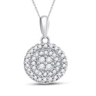 Radiant Circle of Diamonds Pendant | 10kt White Gold Womens Round Diamond Cluster Pendant 1/4 Cttw | Splendid Jewellery  Top View from Splendid Jewellery