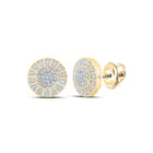 Radiant Circles of Elegance: 10kt Yellow Gold Diamond Earrings - Splendid Jewellery