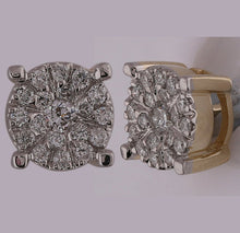 Load image into Gallery viewer, Radiant Cluster Brilliance Earrings product Side View from Splendid Jewellery