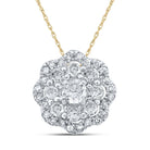 Radiant Cluster of Diamonds Pendant | 10kt Yellow Gold Womens Round Diamond Cluster Pendant 1/4 Cttw | Splendid Jewellery - Splendid Jewellery