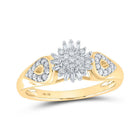 Radiant Cluster of Diamonds Ring | 10kt Yellow Gold Womens Round Diamond Cluster Ring 1/4 Cttw | Splendid Jewellery - Splendid Jewellery