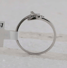 Load image into Gallery viewer, Radiant Cross of Diamonds Ring | 10kt White Gold Womens Round Diamond Cross Ring 1/12 Cttw | Splendid Jewellery Side 2 view from the 10Kt White Gold Womens Round Diamond Cross Ring 1 12 Cttwpin228243 collection by Splendid Jewellery