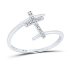 Radiant Cross of Diamonds Ring | 10kt White Gold Womens Round Diamond Cross Ring 1/12 Cttw | Splendid Jewellery Top view from the 10Kt White Gold Womens Round Diamond Cross Ring 1 12 Cttwpin228243 collection by Splendid Jewellery