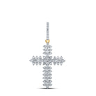 Radiant Devotion: 10kt Yellow Gold Diamond Cross Pendant - Splendid Jewellery