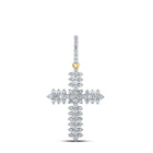 Radiant Devotion: 10kt Yellow Gold Diamond Cross Pendant - Splendid Jewellery