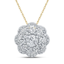 Load image into Gallery viewer, Radiant Diamond Brilliance Pendant | 10kt Yellow Gold Womens Round Diamond Cluster Pendant 1/2 Cttw - Splendid Jewellery