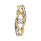Radiant Diamond Cascade Pendant | 10kt Yellow Gold Womens Round Diamond Vertical Suspended Cluster Pendant .03 Cttw | Splendid Jewellery - Splendid Jewellery