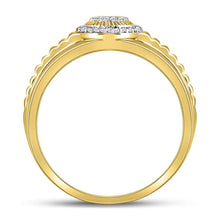 Load image into Gallery viewer, Radiant Diamond Circle Cluster Ribbed Ring Side View 2 from Splendid Jewellery