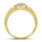 Radiant Diamond Circle Cluster Ribbed Ring Side View 2 from Splendid Jewellery