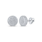 Radiant Diamond Circle Earrings - 10kt White Gold Sparkling Delight - Splendid Jewellery