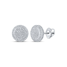 Radiant Diamond Circle Earrings - 10kt White Gold Sparkling Delight - Splendid Jewellery