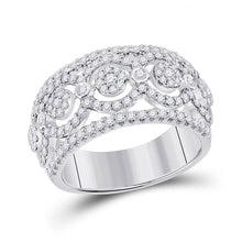 Load image into Gallery viewer, Radiant Diamond Cluster Band | 14kt White Gold Women's Round Diamond Cluster Band Ring 7/8 Cttw - Splendid Jewellery