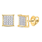 Radiant Diamond Cluster Earrings in 10kt Yellow Gold - Splendid Jewellery
