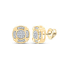 Radiant Diamond Cluster Earrings in 10kt Yellow Gold - Splendid Jewellery
