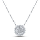 Radiant Diamond Cluster Necklace | 10kt White Gold Womens Round Diamond Pendant 1/5 Cttw | Splendid Jewellery - Splendid Jewellery