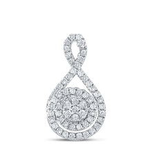 Load image into Gallery viewer, Radiant Diamond Cluster Pendant | 14kt White Gold Womens Round Diamond Cluster Pendant 1/4 Cttw | Splendid Jewellery - Splendid Jewellery