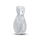 Radiant Diamond Cluster Pendant | 14kt White Gold Womens Round Diamond Cluster Pendant 1/4 Cttw | Splendid Jewellery - Splendid Jewellery