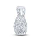 Radiant Diamond Cluster Pendant | 14kt White Gold Womens Round Diamond Cluster Pendant 1/4 Cttw | Splendid Jewellery - Splendid Jewellery