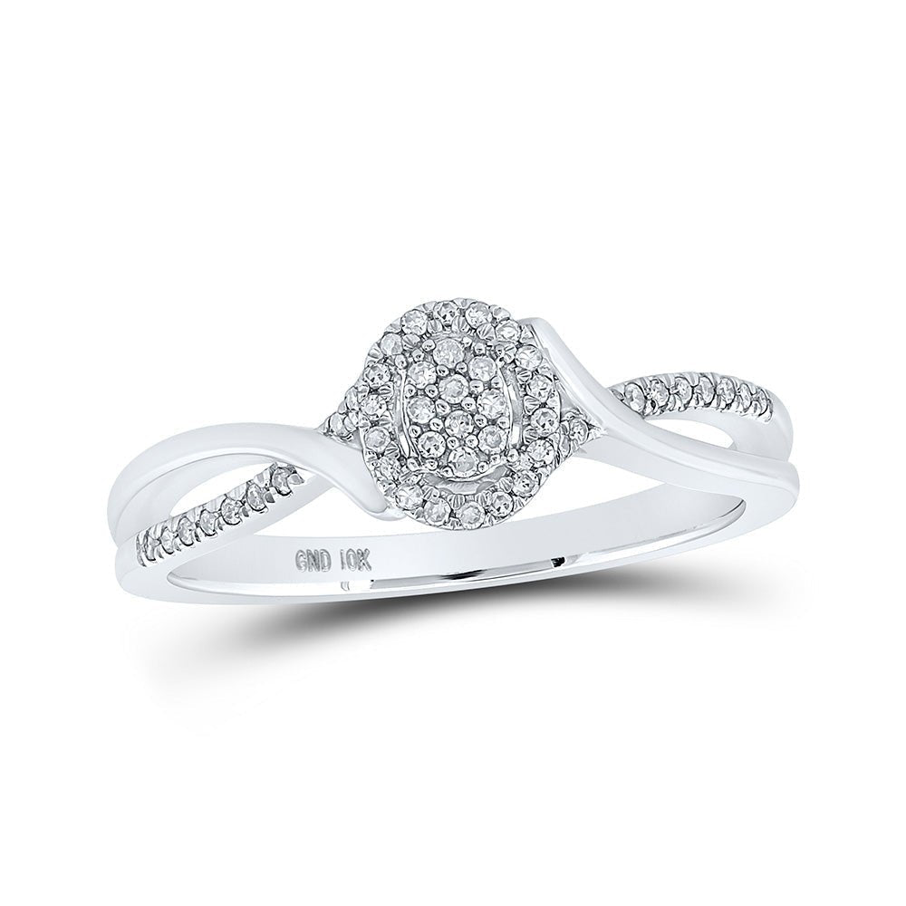 Radiant Diamond Cluster Ring | 10kt White Gold Womens Round Diamond Cluster Ring 1/8 Cttw | Splendid Jewellery - Splendid Jewellery