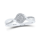 Radiant Diamond Cluster Ring | 10kt White Gold Womens Round Diamond Cluster Ring 1/8 Cttw | Splendid Jewellery - Splendid Jewellery