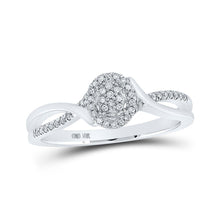 Load image into Gallery viewer, Radiant Diamond Cluster Ring | 10kt White Gold Womens Round Diamond Cluster Ring 1/8 Cttw | Splendid Jewellery - Splendid Jewellery