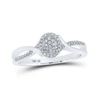 Radiant Diamond Cluster Ring | 10kt White Gold Womens Round Diamond Cluster Ring 1/8 Cttw | Splendid Jewellery - Splendid Jewellery