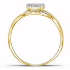Radiant Diamond Cluster Ring | 10kt Yellow Gold Womens Round Diamond Cluster Ring 1/6 Cttw | Splendid Jewellery - Splendid Jewellery