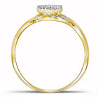 Radiant Diamond Cluster Ring | 10kt Yellow Gold Womens Round Diamond Cluster Ring 1/6 Cttw | Splendid Jewellery - Splendid Jewellery