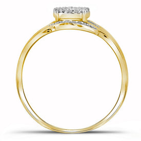 Radiant Diamond Cluster Ring | 10kt Yellow Gold Womens Round Diamond Cluster Ring 1/6 Cttw | Splendid Jewellery - Splendid Jewellery