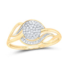 Radiant Diamond Cluster Ring | 10kt Yellow Gold Womens Round Diamond Cluster Ring 1/6 Cttw | Splendid Jewellery product  Top View from Splendid Jewellery