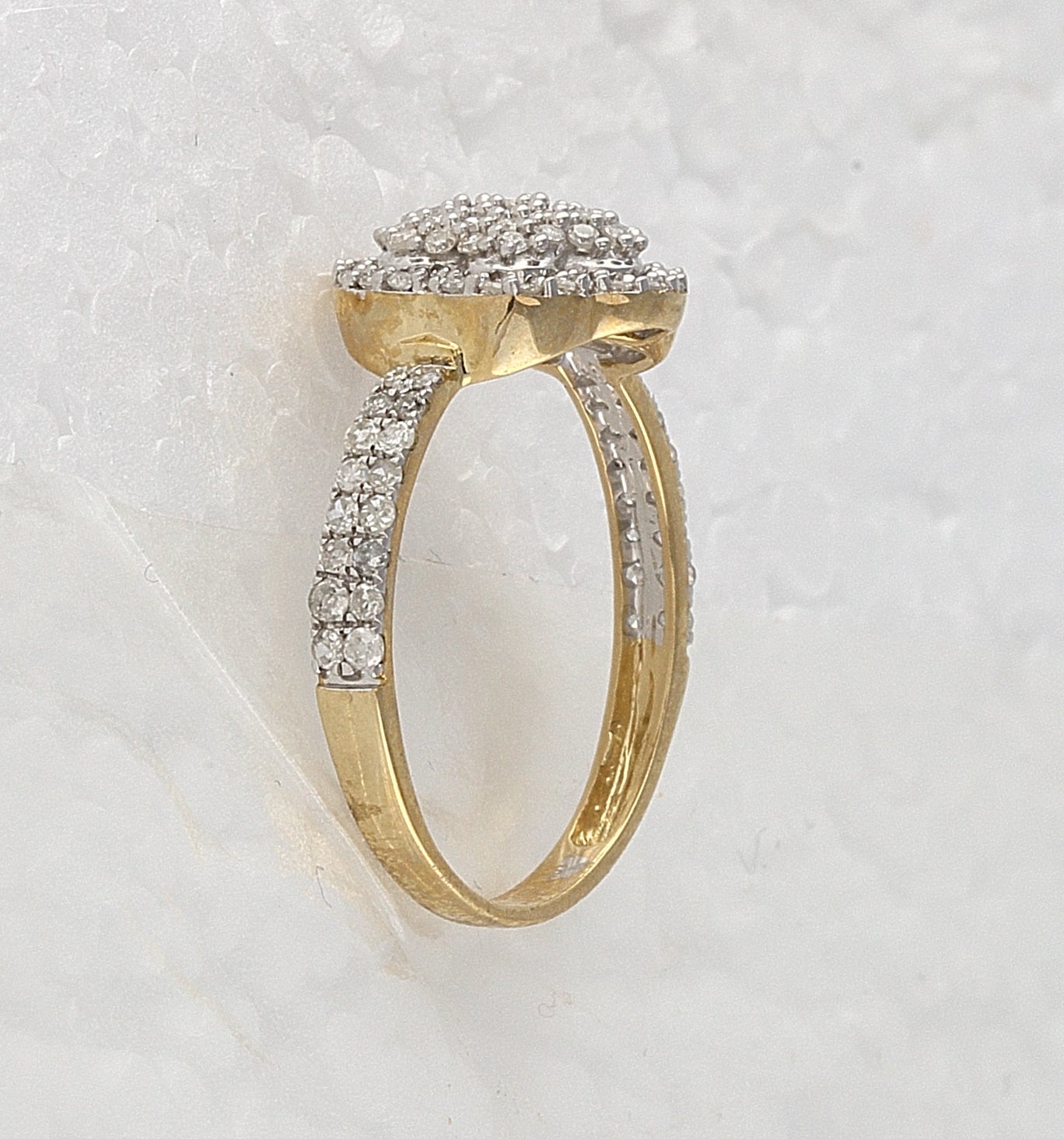 Radiant Diamond Cluster Ring | 10kt Yellow Gold Womens Round Diamond Fashion Ring 1/2 Cttw | Splendid Jewellery - Splendid Jewellery