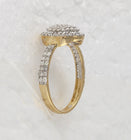 Radiant Diamond Cluster Ring | 10kt Yellow Gold Womens Round Diamond Fashion Ring 1/2 Cttw | Splendid Jewellery product Side View 2 from Splendid Jewellery