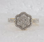 Radiant Diamond Cluster Ring | 10kt Yellow Gold Womens Round Diamond Fashion Ring 1/2 Cttw | Splendid Jewellery - Splendid Jewellery