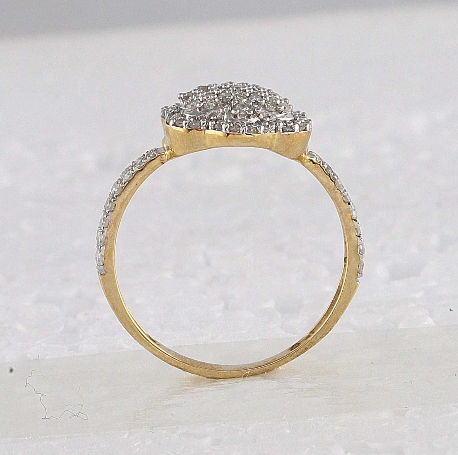 Radiant Diamond Cluster Ring | 10kt Yellow Gold Womens Round Diamond Fashion Ring 1/2 Cttw | Splendid Jewellery - Splendid Jewellery