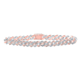 Radiant Diamond Cuban Link Bracelet in Two - tone Gold - 3 - 1/4 Carat Total Weight - Splendid Jewellery