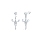 Radiant Diamond Dagger Dangle Earrings in 10kt White Gold - Splendid Jewellery