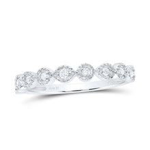 Load image into Gallery viewer, Radiant Diamond Elegance: 14kt White Gold Women's Round Diamond Stackable Band Ring 1/10 Cttw - Splendid Jewellery