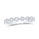 Radiant Diamond Elegance: 14kt White Gold Women's Round Diamond Stackable Band Ring 1/10 Cttw - Splendid Jewellery