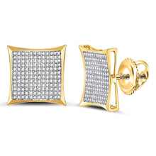Load image into Gallery viewer, Radiant Diamond Kite Square Earrings in 10kt Yellow Gold - Splendid Jewellery