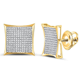 Radiant Diamond Kite Square Earrings in 10kt Yellow Gold - Splendid Jewellery