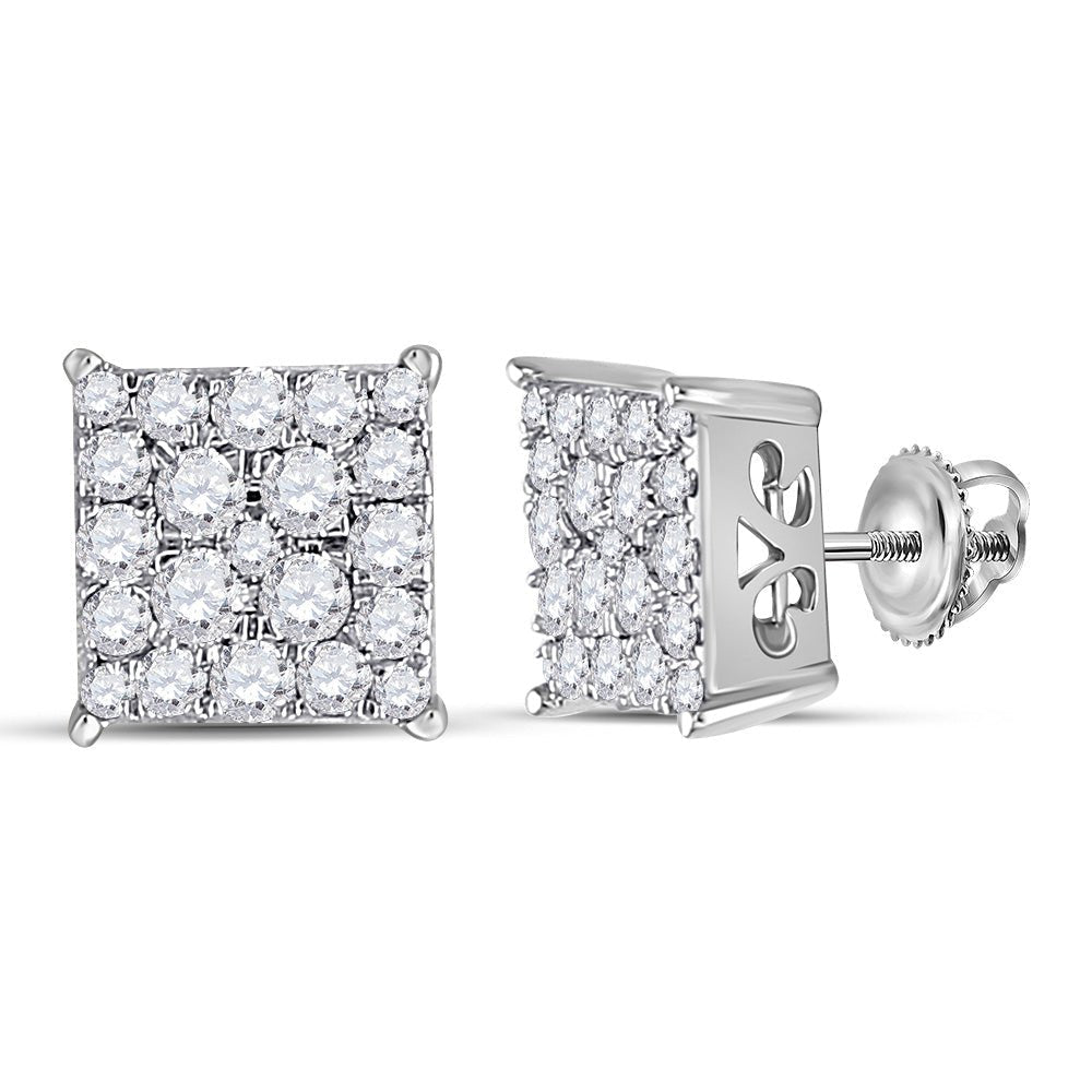 Radiant Diamond Square Earrings in 10kt White Gold by Splendid Jewellery - Splendid Jewellery