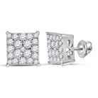 Radiant Diamond Square Earrings in 10kt White Gold by Splendid Jewellery - Splendid Jewellery